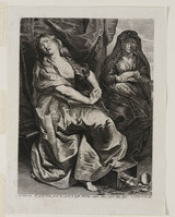 KG 17448
<br/>
St. Magdalena met haar voeten op een juwelenkistje
<br/>
<em>Vorsterman, Lucas I (1595-1675)</em>